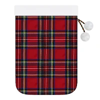 Haute Decor 28" Red Plaid Drawstring Christmas Santa Bag
