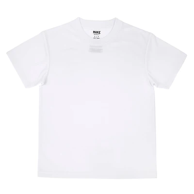 White Youth Polyester Crew Neck T-Shirt by Make Market