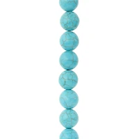 12 Pack:  Turquoise Dyed Howlite Round Beads, 12mm by Bead Landing™