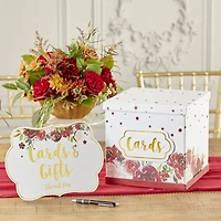 Kate Aspen® Burgundy Blush Floral Collapsible Card Box
