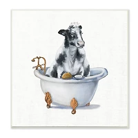 Stupell Industries Dairy Cow in Bathtub Country Farm Animal,12" x 12"