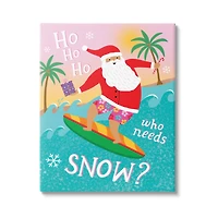 Stupell Industries Who Needs Snow Surfing Santa Canvas Wall Art