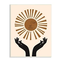 Stupell Industries Hands Holding Desert Sun with Face Linework Wall Plaque