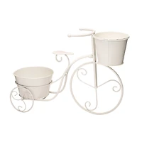Glitzhome® 21.5'' White Metal Bicycle Plant Stand