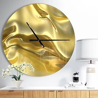 Designart 'Golden Cloth Texture Modern Wall Clock