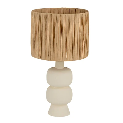 Hello Honey® 20" White & Natural Coastal Charm Stoneware Table Lamp, 2ct.