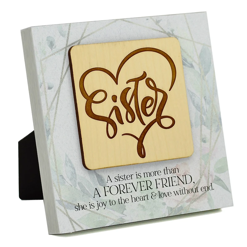 6" Sister Wood Tabletop Plaque