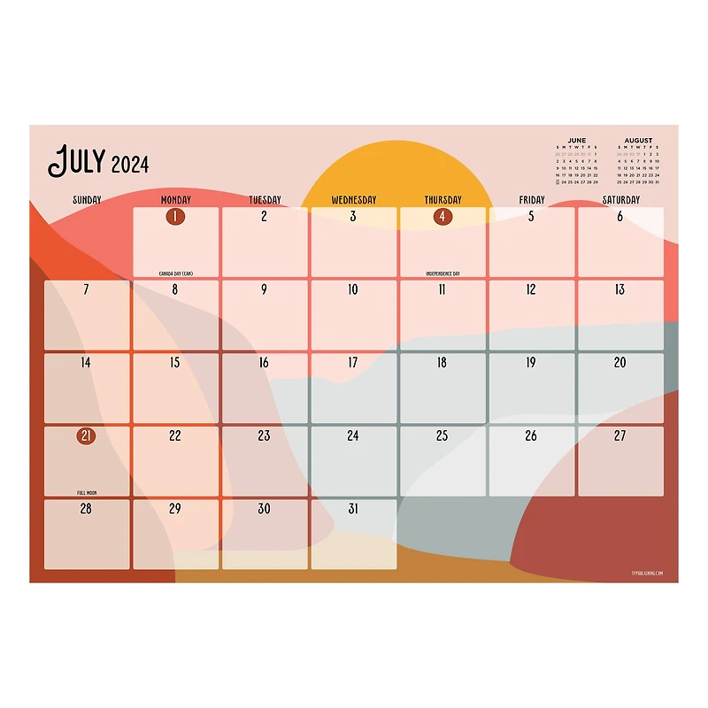 TF Publishing 2024-2025 Medium Landscapes Desk Pad Calendar