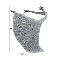 16" Gray Traditional Ballerina Sculpture