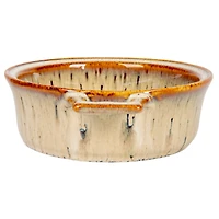 Hello Honey® 9.1" Reactive Glaze Design Stoneware Brie Baker with Bamboo Canapé Spreader Knife