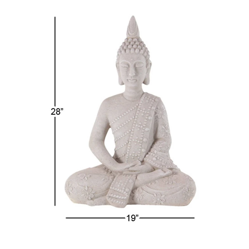 28" Gray Buddha Garden Sculpture