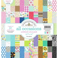 Doodlebug Design Inc.™ All Occasions Cardstock Value Pack, 12" x 12"