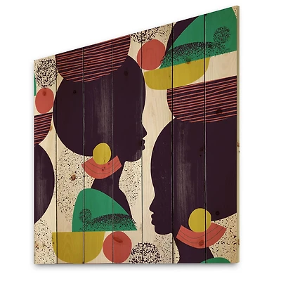 Designart - Ethnic Geometric Silhouette of Afro American III