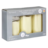 LED Flame Pillar Candle Set by Ashland®