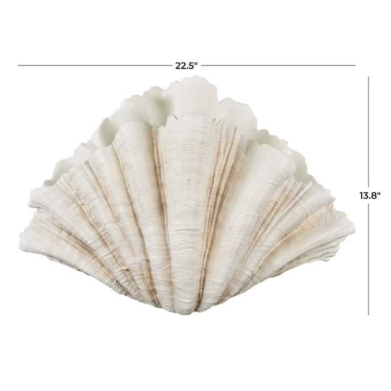23" Cream Shell Textured Sculpture