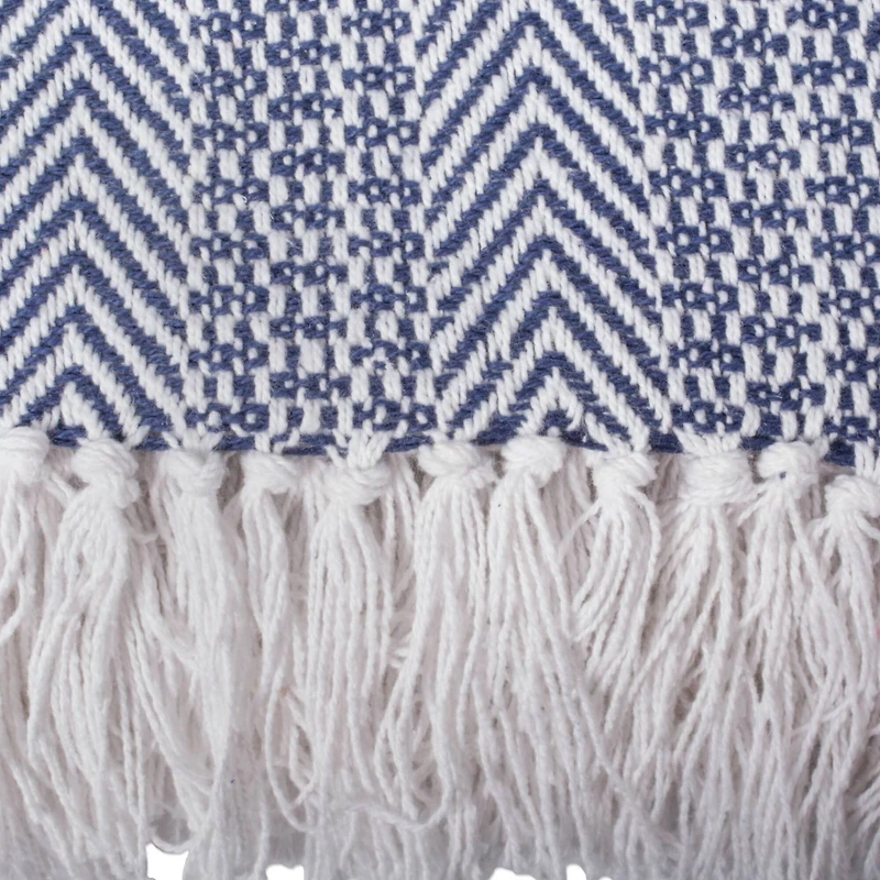 DII® Nautical Blue Herringbone Stripe Throw