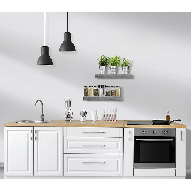 Sorbus Floating Faux Wood Shelf