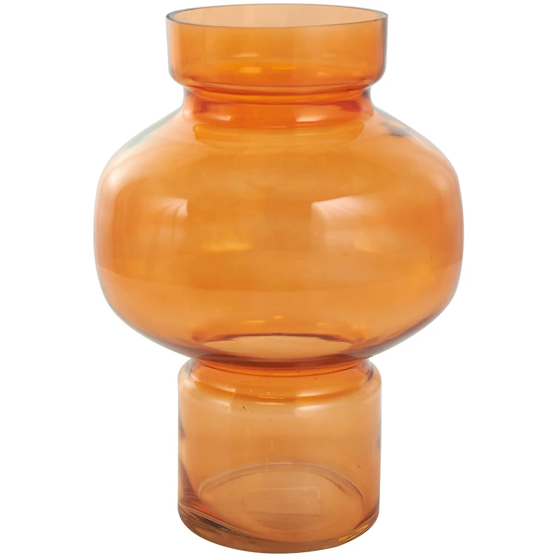 Orange Glass Rounded Vase Set