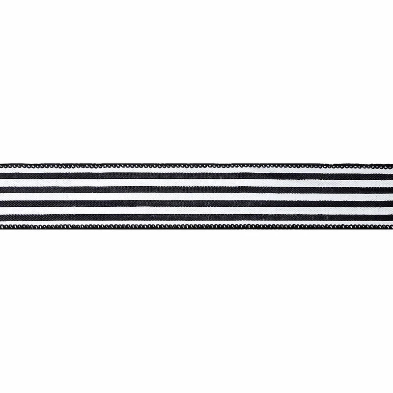1.5" x 30ft. Stripe Faux Linen Wired Ribbon by Celebrate It™ Décor