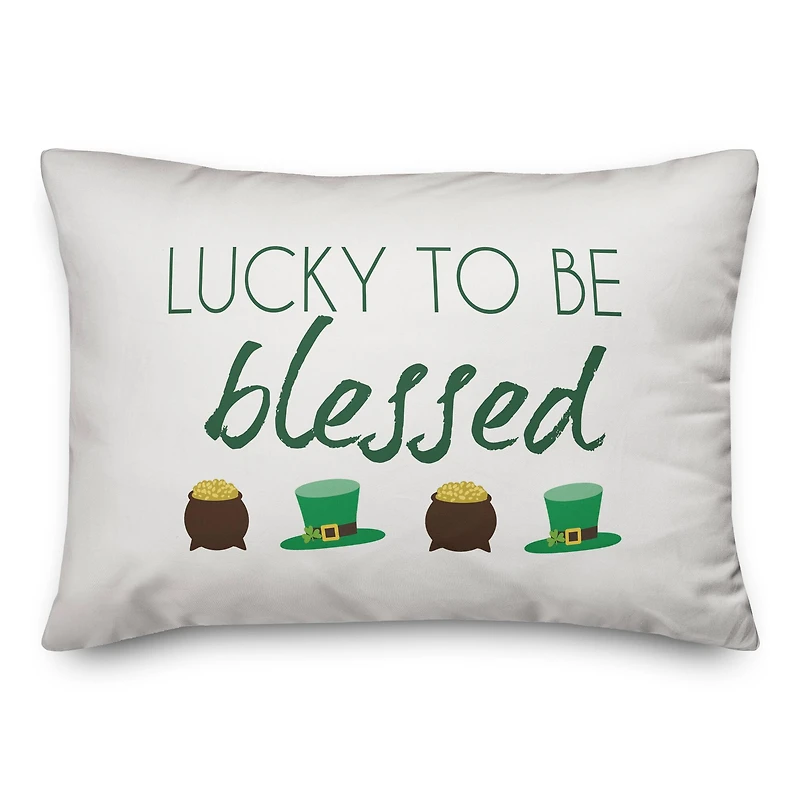 Lucky To Be Blessed 14" x 20" Throw Pillow