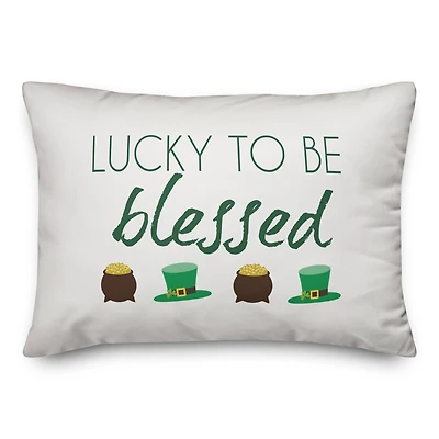 Lucky To Be Blessed 14" x 20" Throw Pillow