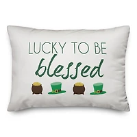 Lucky To Be Blessed 14" x 20" Throw Pillow
