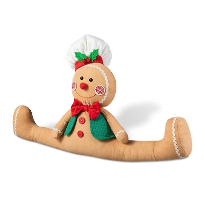Glitzhome® 27.5" Christmas Fabric Gingerbread Man Doorstop