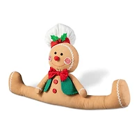 Glitzhome® 27.5" Christmas Fabric Gingerbread Man Doorstop