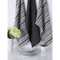 DII® Black Urban Stripe Dishtowel Set