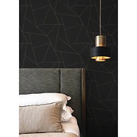 RoomMates Brilliant Black and Gold Peel and Stick Wallpaper. 20.5" x 18-ft roll and covers about 30.75 sq.