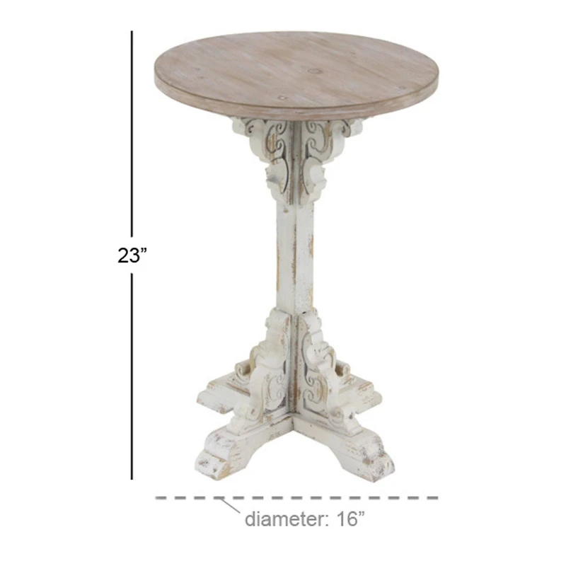 23" Gray Chinese Fir Farmhouse Accent Table