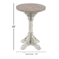 23" Gray Chinese Fir Farmhouse Accent Table