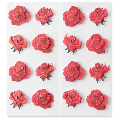 Red Roses Floral Dimensional Stickers by Recollections™