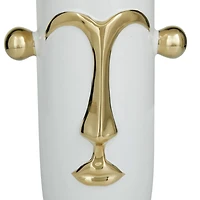 The Novogratz Set of 2" White Stoneware Modern Vase 16", 11"