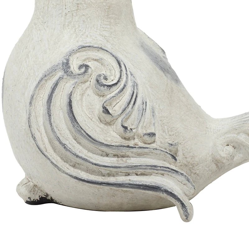 Tan Stone Country Garden Bird Sculpture Set