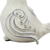 Tan Stone Country Garden Bird Sculpture Set