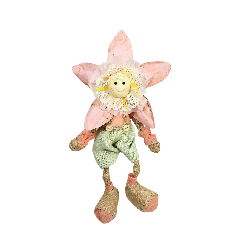 17" Pink Spring Sunflower Girl Decorative Figure