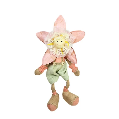 17" Pink Spring Sunflower Girl Decorative Figure
