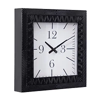 Black Metal Modern Wall Clock, 12" x 3" x 12"