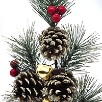 13" Snowy Pine, Red Berry, Pinecone and Gold Bell Pick by Ashland®