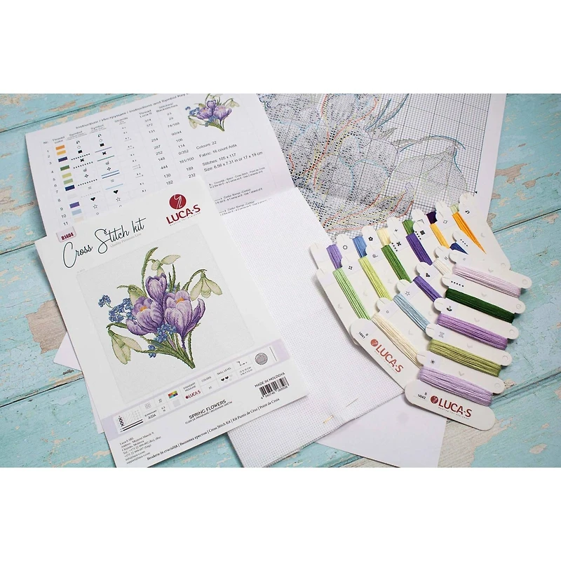 Luca-S Spring Flowers Counted Cross Stitch Kit