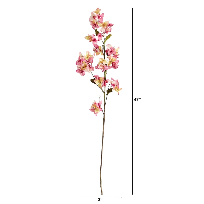 47" Light Pink Bougainvillea Flower Stems, 3ct.