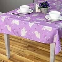 70" Purple Easter Bunny Rectangular Tablecloth