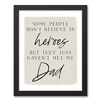 My Dad Is My Hero Black Framed Canvas