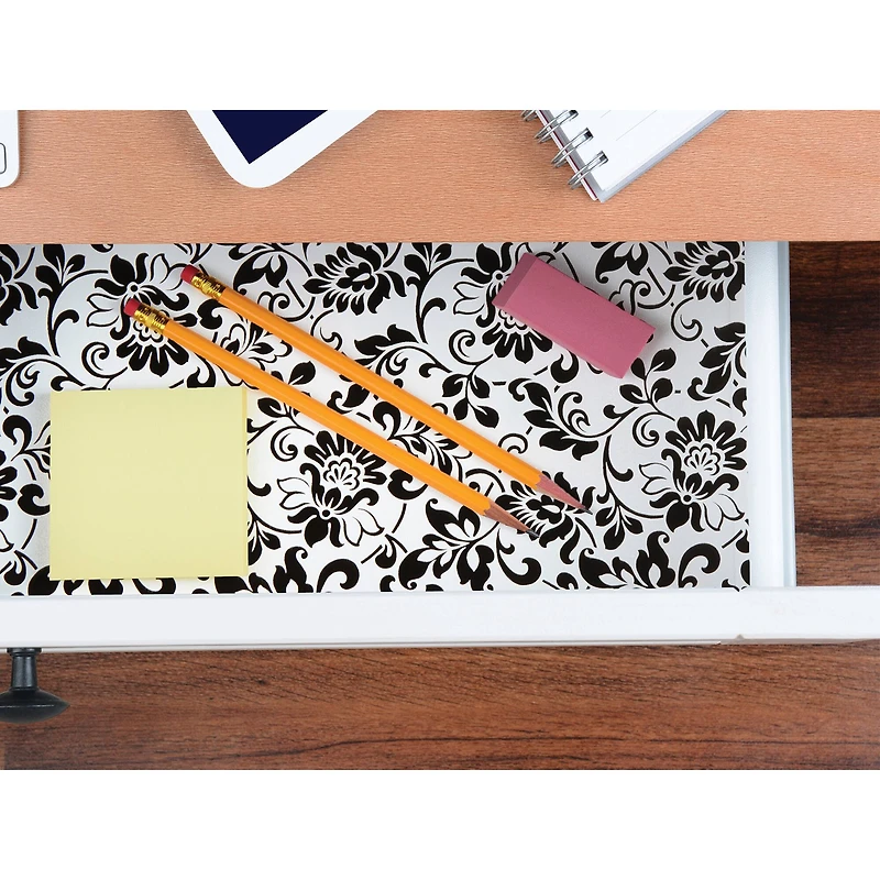 Fablon Black & White Damask Adhesive Film, 2ct.