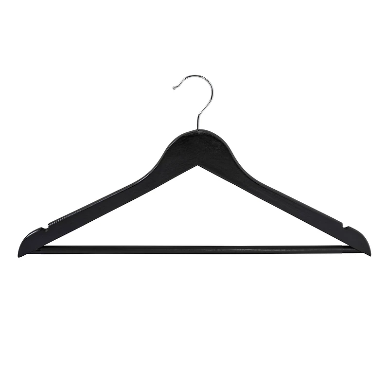 Honey Can Do Black Non-Slip Swivel Hook Wood Hangers, 24ct.