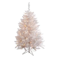 3.5ft. Pre-Lit Sparkle White Spruce Artificial Christmas Tree, Pure White LED Lights