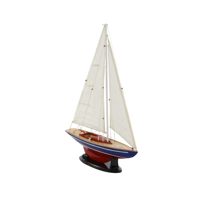 26" Wooden Sail Boat Sculpture