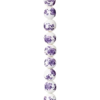 12 Pack: Amethyst Flower Ceramic Round Beads, 8mm by Bead Landing™