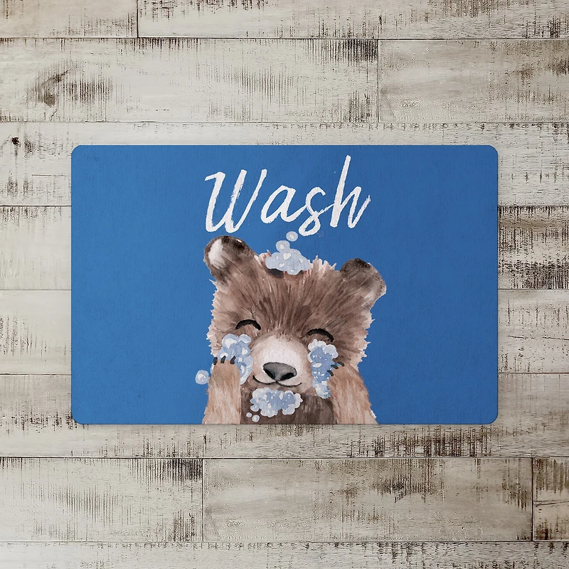18" x 27" Bear Washing Face Floor Mat